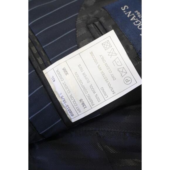 Baroni Super 150"s Striped Jacket Blazer 100% Wool 2 Button Mens Sz 41 L - Picture 11 of 12